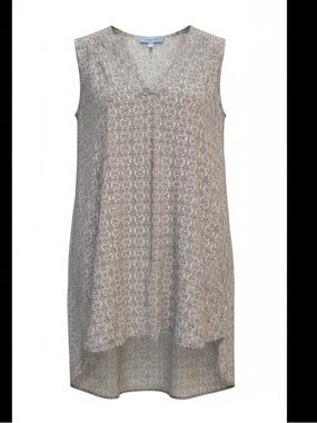 Violet B Black & White Geometric Tunic/Dress-VNeck-Size 2X NWT